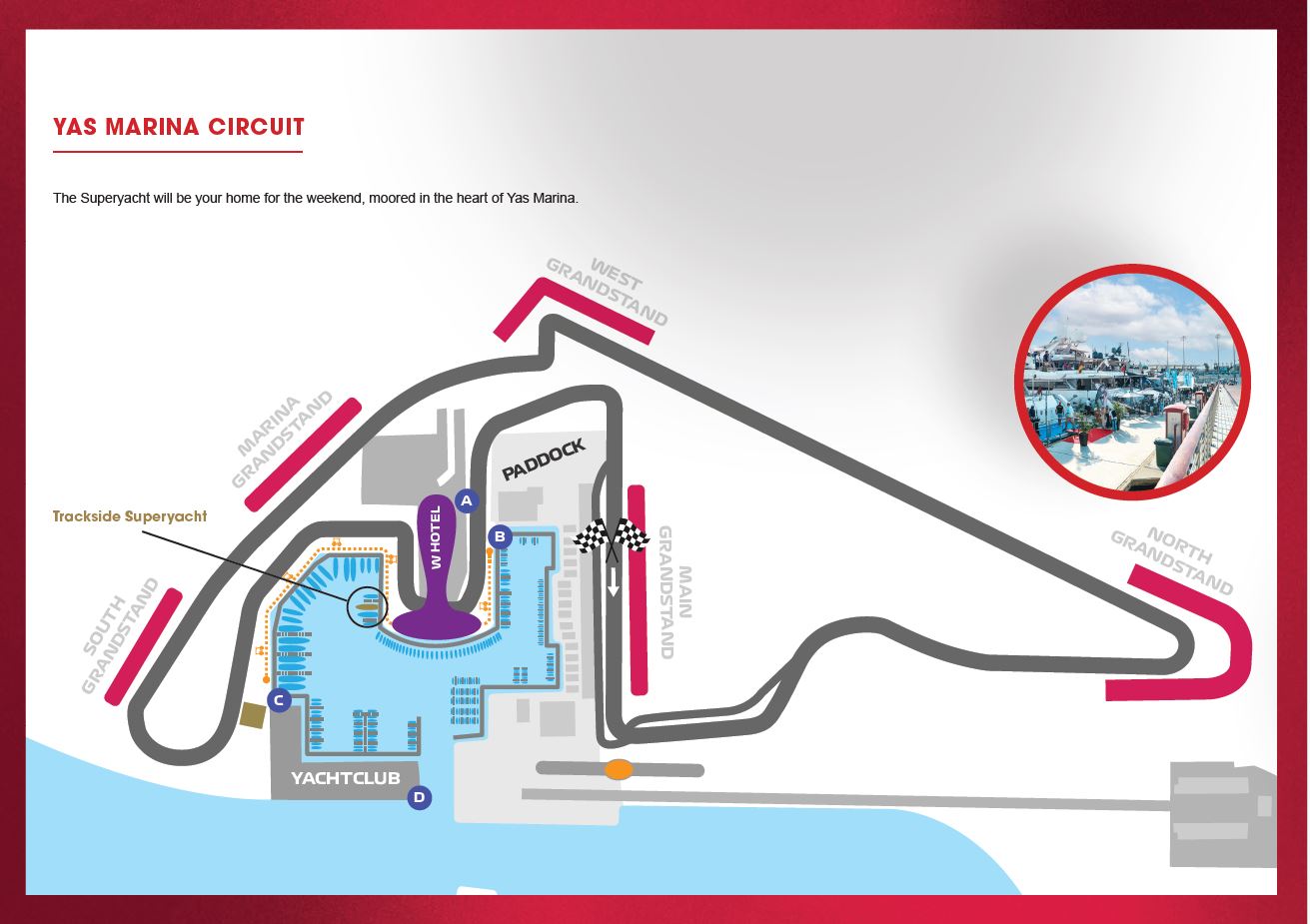 abu dhabi grand prix trackside yacht map